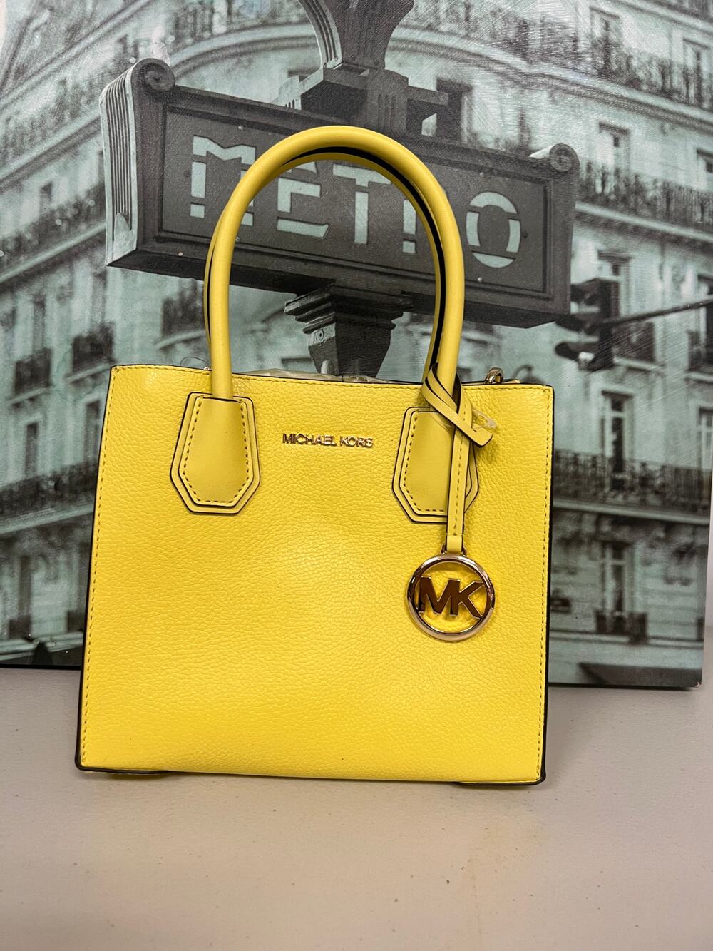 Michael Kors 35S1GM9M2L Mercer Medium Pebbled Leather Messenger Bag